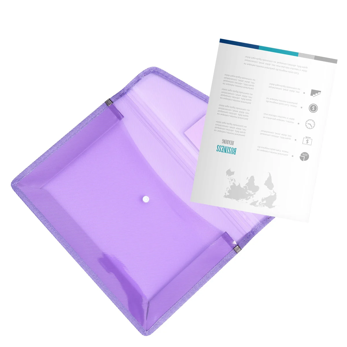 

3Pcs Document Bag A4 Size Waterproof PVC Material Clear Design Snap Button Pen Pencil Eraser Storage Organizer