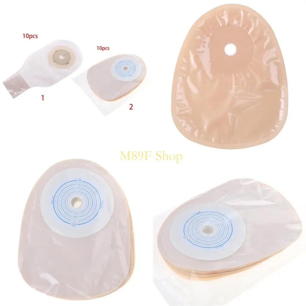 M89F 10Pcs Adults Disposable Colostomy Bags Ostomy Supplies Drainable for Ileos