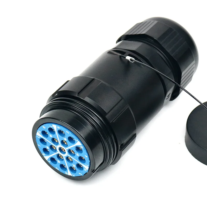 19-Core Female Plug Gold-Plated Copper Pin 19-Pin Power Cable Plug 16A Waterproof Signal Stage Light Plug Audio Video Connectors