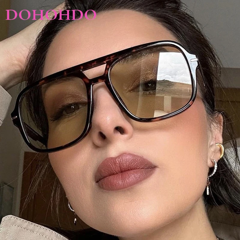 

Fashion Double Bridge Square Pilot Women Sunglasses Retro Brand Designer Sunglass Men Driving Travel Shade Eyewear Ladies UV400