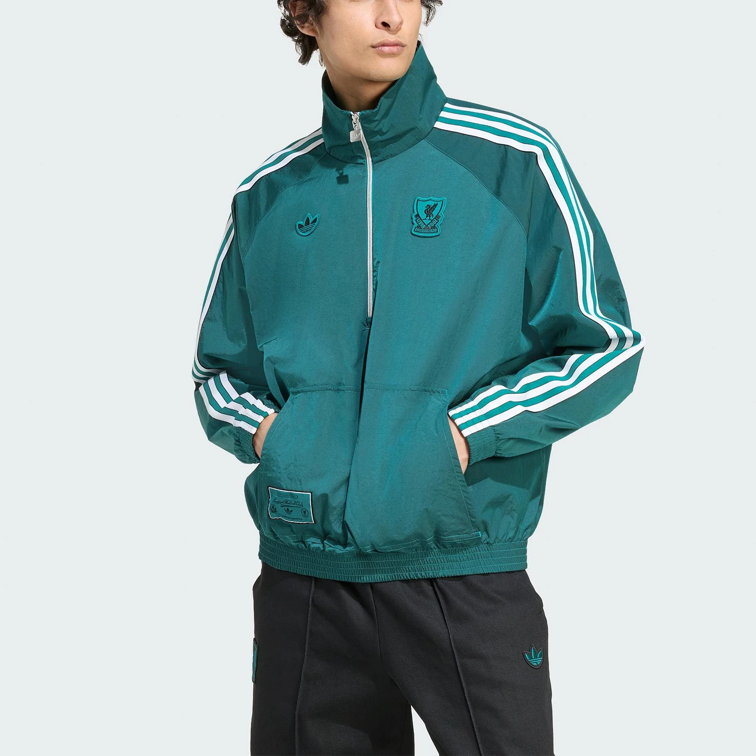 Adidas genuine clover men's classic half zip hoodie pullover JW5474