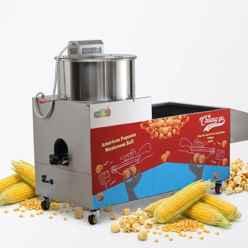Horus High Productivity Gas Stainless Steel Popcorn Machine High Output Commercial Use For Cinema Snack Bar Food Kiosk