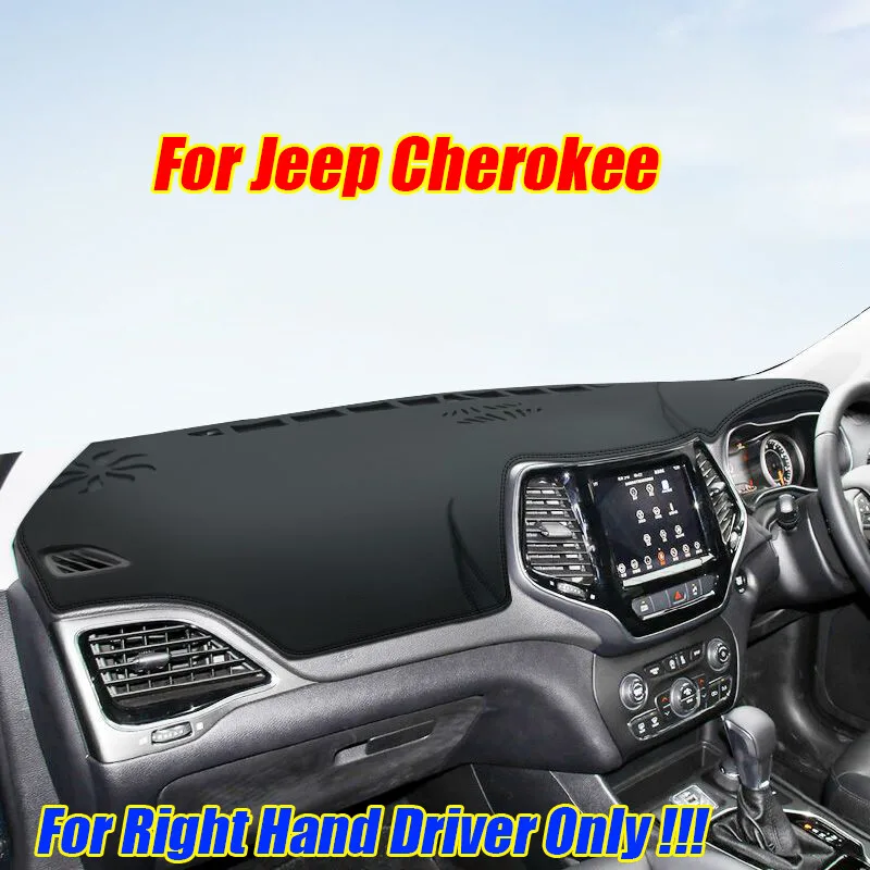 

RHD Leather Dashboard Cover Dash Protector Pad Mat For Jeep Cherokee 2014-2022