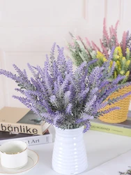 Ramo de flores artificiales de plástico de lavanda de Provenza, plantas falsas, decoración del hogar de boda, Decoración de mesa de Navidad