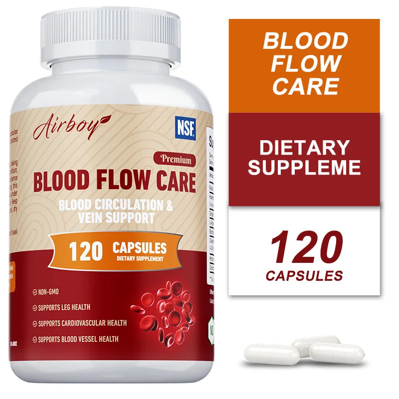 

Blood Flow Care Capsules - Supports Blood Pressure and Heart Health, Promotes Blood Circulation and Vascular Function, Non-GMO