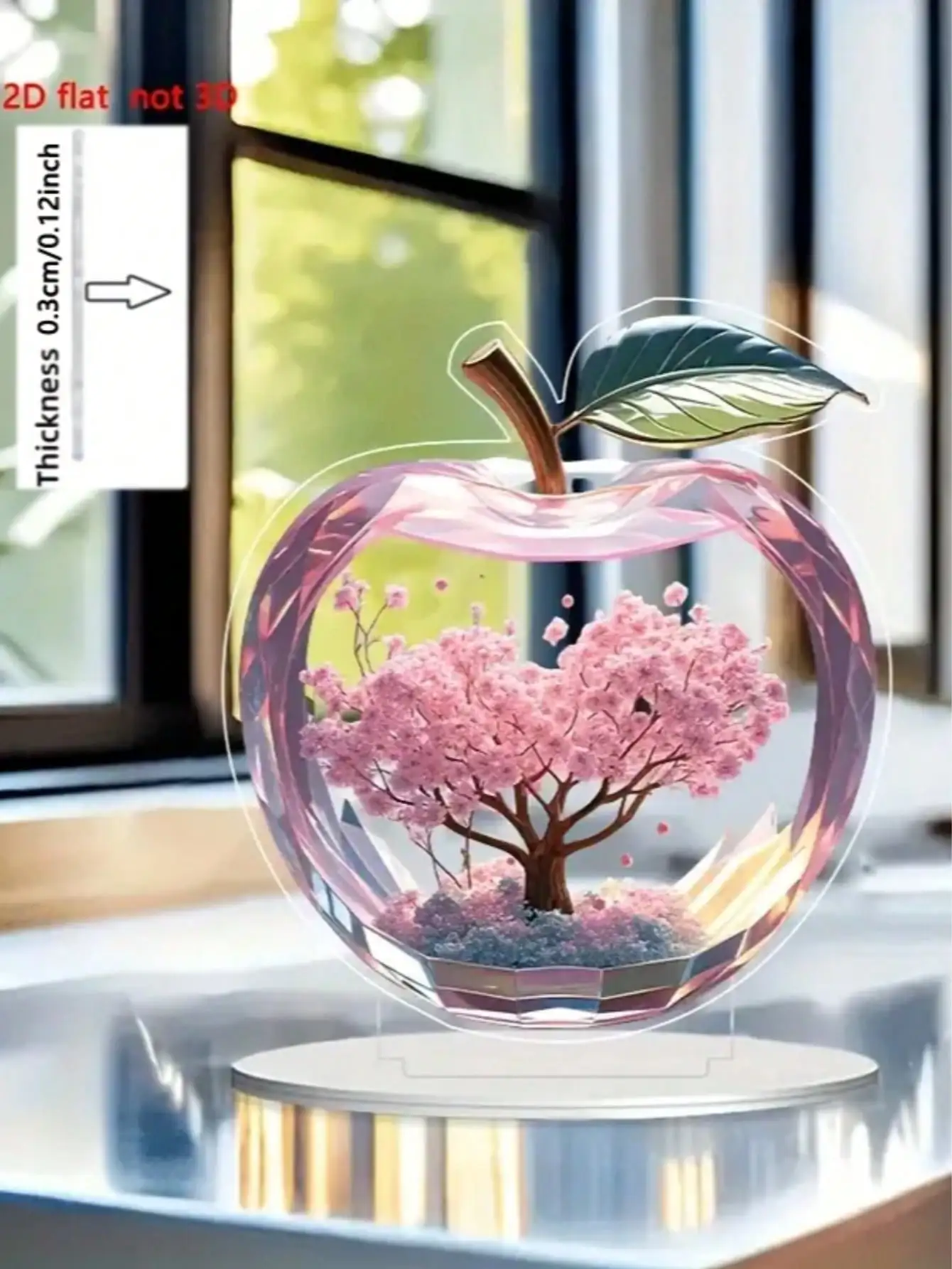 1 Stück Kristall-Apfel Dekorative Desktop-Statue Sammlerstück Heimdekoration Geeignet für Bürodekoration Festliche Dekoration Geschenke – Detail 1