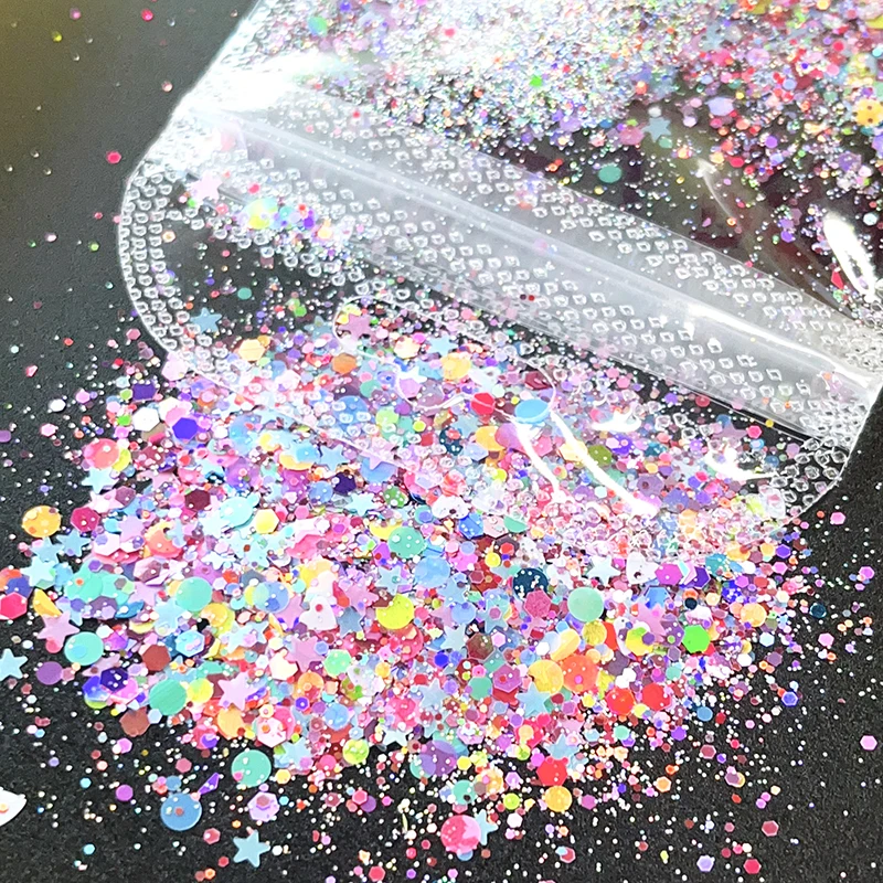 100g Colorful Mix Star Heart Holographic Glitter Epoxy Resin Filling Filler DIY Sequins For Jewelry Making Nail Tumbler Cup