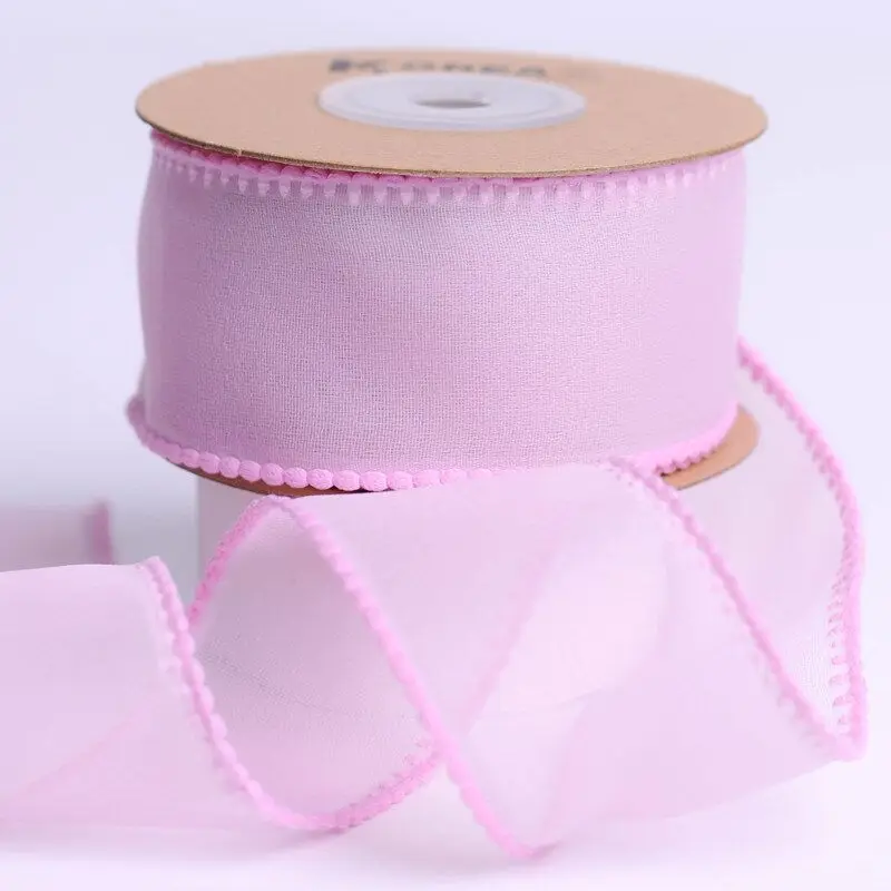 10 Yards 25MM 40MM Tulle/Snow Yarn Ribbon DIY Handmade Materials Headwear For Hair Bows Clothing Home Accessories Solid Color