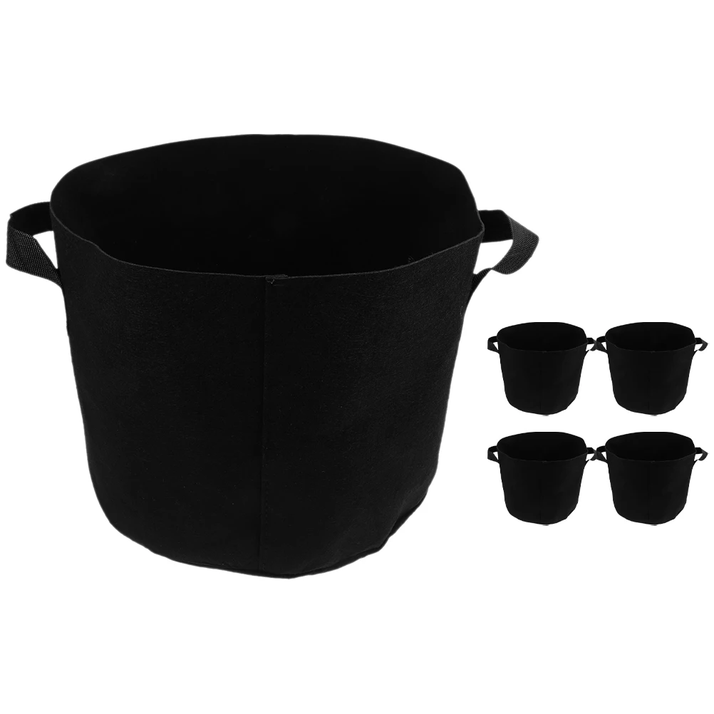 

5Pcs Garden Planting Bags Felt Planter Nonwoven Plant Pot Breather Handles Large Capacity Potato Grow Sack Vegetable Tomato
