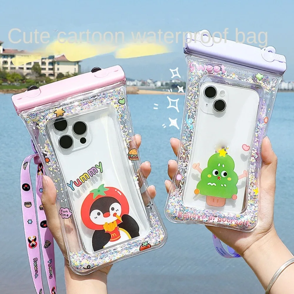 Cartoon Waterproof Phone Case Air Bag Touchable Mobile Phone Bag Transparent Universal Phone Protector Pouch