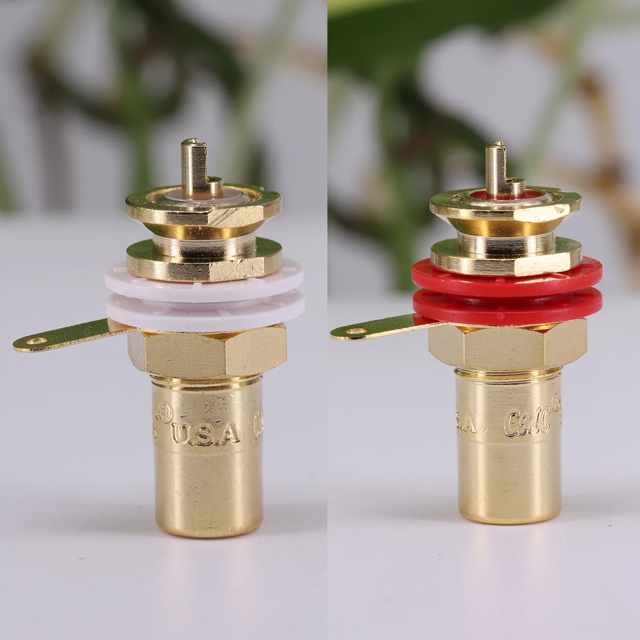 1pair/2PCS RCA Female Terminal Plug Jack Socket Gold Plated Brass For HiFi Audio Video TV CD AMP Signal Panel Chassis Mount