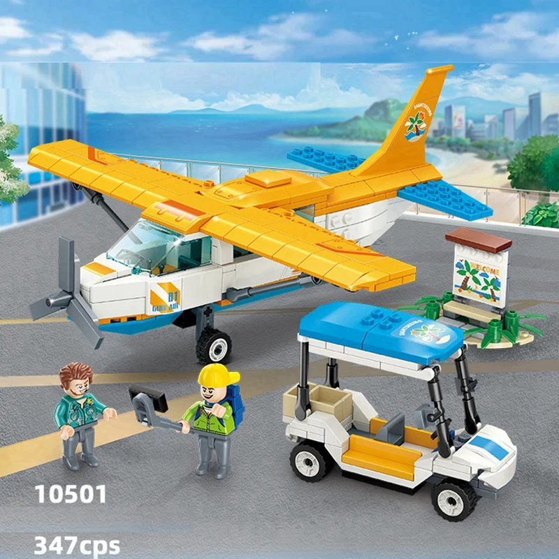 City Series Modern Aviation Airport Civil Passengers Plane Aircraft Cargo Airplane Sets Building Blocks Toys for Kids Gift Boys