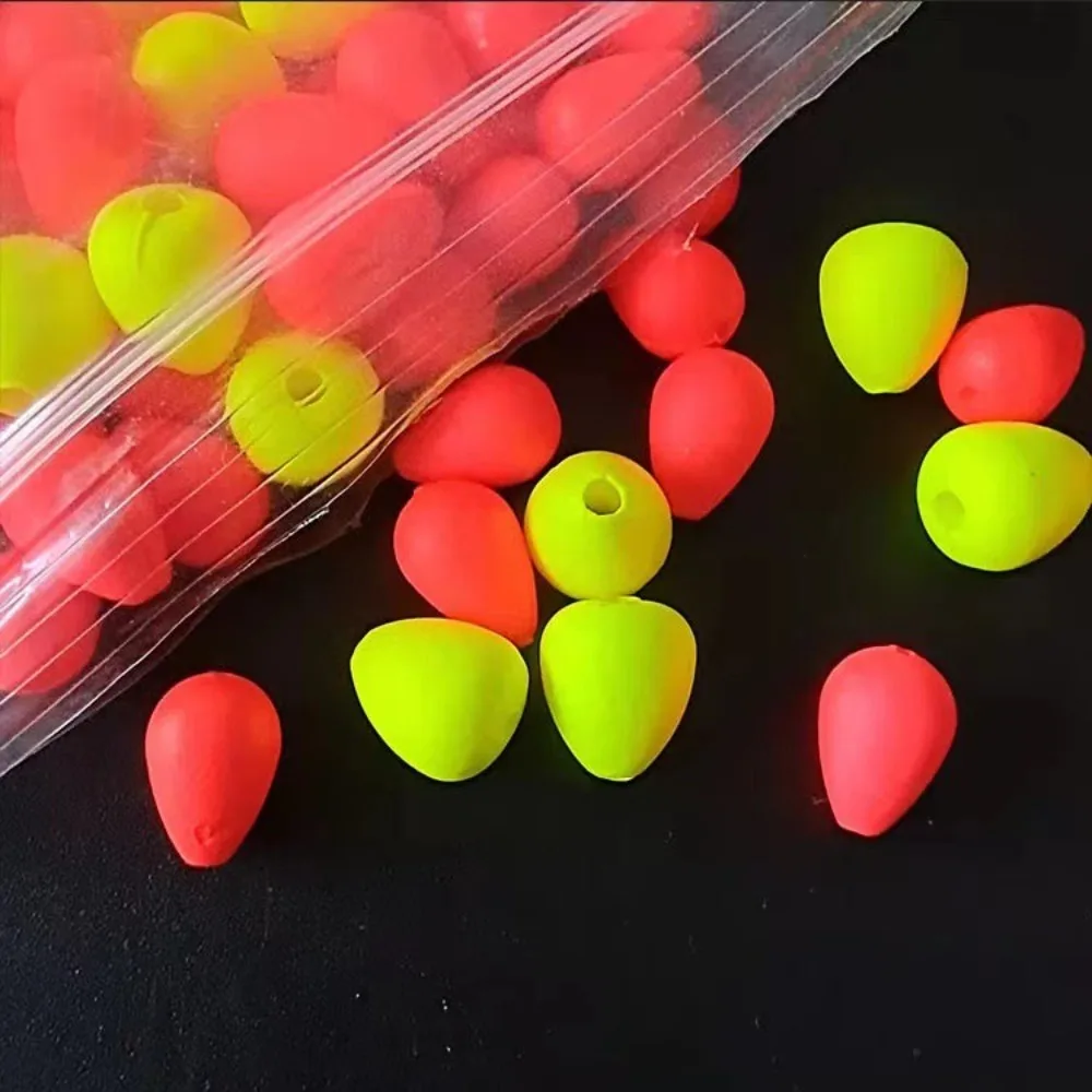 100pcs Visualable Beans Float Tail Eye-catching Beans Sensitive Amplify Moveable Float Tackle Red/Yellow Fishing Signal Sender