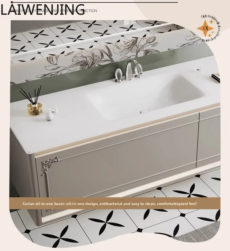 

SGF French integrated basin bathroom cabinet combination hot bending sink basin