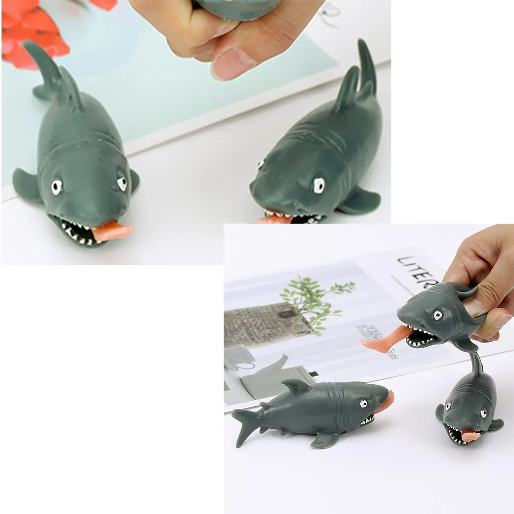 3Pcs Man-Eating Shark Squeeze Stress Reliever Fun Party Prank Props Vent Ball Decompress Gadgets Vent Ball Decompress Toys