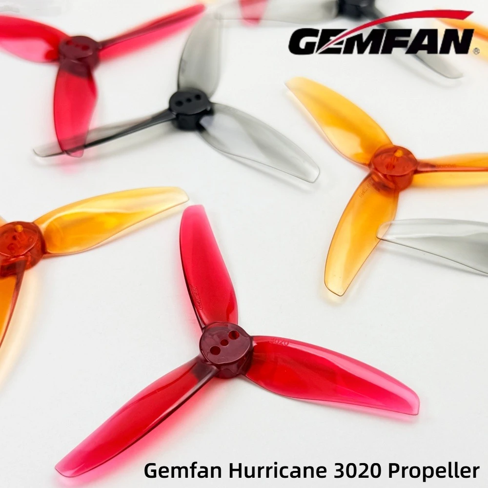 2 paires d'hélices Gemfan Hurricane 3020 3 pouces à 3 pales et 3 trous en PC de 1,5 mm pour RC FPV Racing Freestyle Toothpick Cinewhoop Ducted