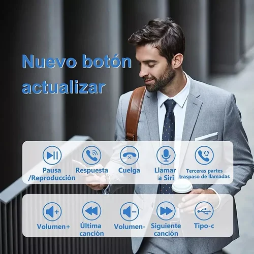 Imagen 2 del producto Auriculares inalámbricos con Bluetooth, cascos con micrófono, manos libres, cancelación de ruido, parlantes, conducción de negocios