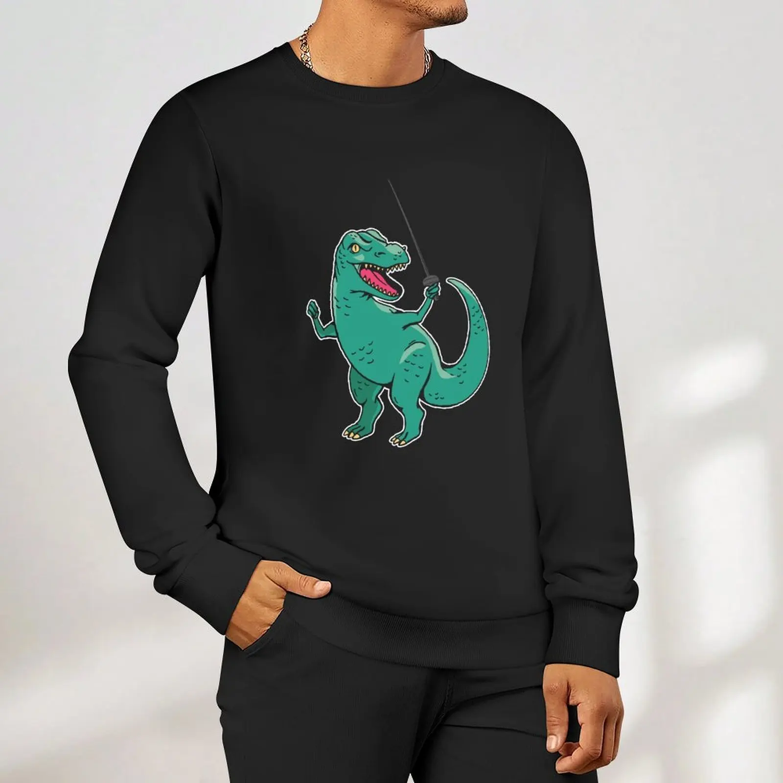 مضحك ديناصور المبارزة الفكاهة ل تريكس دينو عاشق المبارز البلوز الملابس الكورية الخريف ملابس الرجال معطف الرجال الملابس هودي #6
