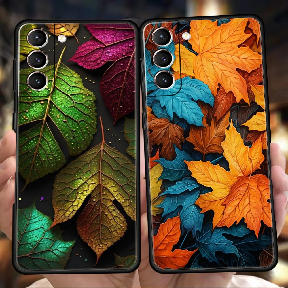 Etui Colorful Leaves do Samsung Galaxy S24 S23 S22 S20 S21 FE Ultra S10 S10E S9 S8 Plus 5G Silikonowe etui na telefon Wstrząsoodporne torby