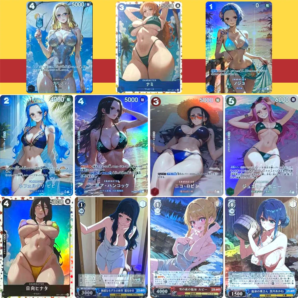 

Персонажи аниме OPCG Jinbe Nefertari Dance Vivi DIY Домашняя бронзовая красота Коллекционная карта Рождественский подарок на день рождения Игровые игрушки