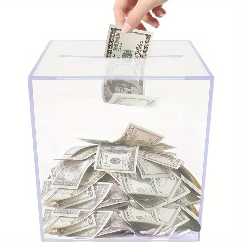 Piggy Banks for Adults (2024Upgraded Version), Clear Acrylic Money Saving Bank Break to Open, Can Only Save That Cannot Be Take