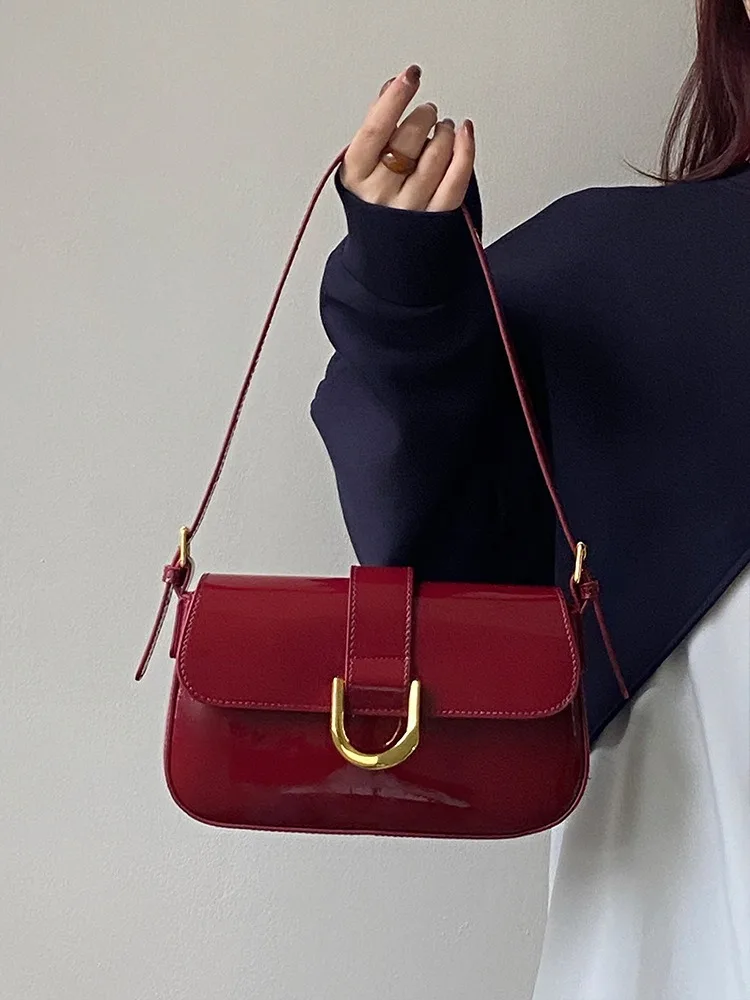 

Vintage Small Flap Bag Solid Colour PU Leather Shoulder Crossbody Bag Simple High Quality Female Messenger Bag Sac A Main Femme