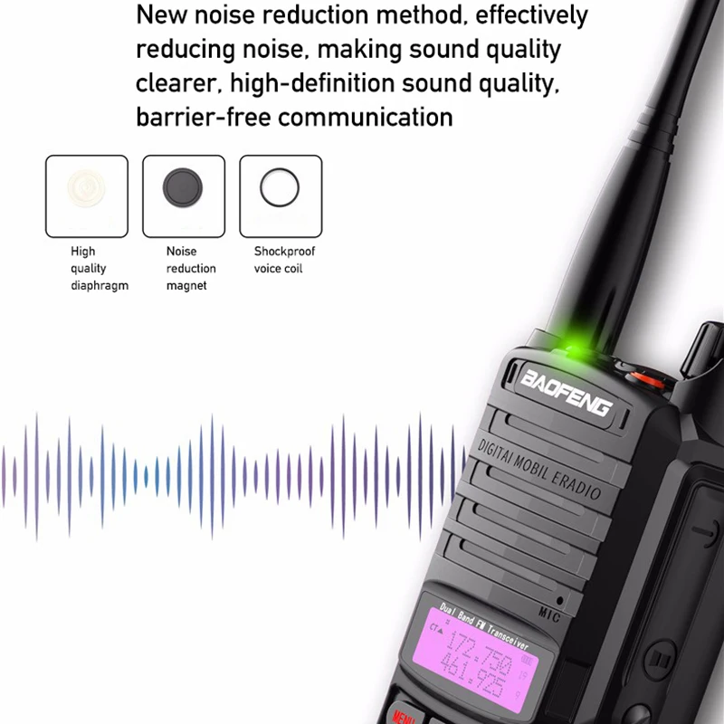 Baofeng UV-9R Plus Waterproof Walkie Talkie Dual Band 10KM Long Range Portable VHF/UHF Transceiver CB Hunting Ham Radio
