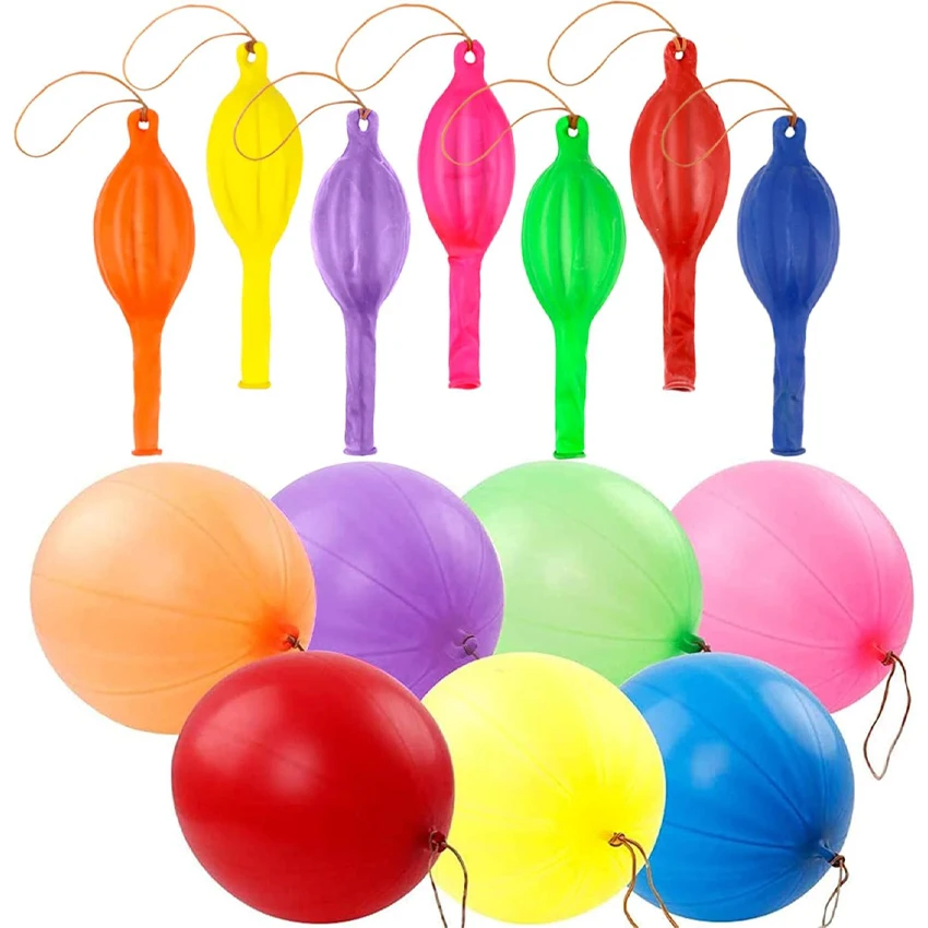 36 Punch Balloons Punching Balloon Heavy Duty Party Favors For Kids, Bouncy Balls with Rubber Band Handle for Birthday Party