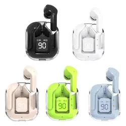 Air 31 Wireless BT5.3 Earbuds Noise Canceling HiFi Stereo Sport Headphones With Digital Display Transparent Charging Case