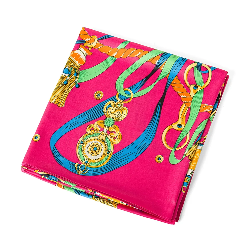 130cm All-Season Travel Scarf for Women Sun Protection Warm Shawl Artistic Linked Print Gift Elegant Wrap Accessory