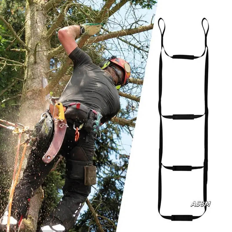 

Portable Tree Climbing Aider With Anti-Skidding Steps For Rock Caving Canyoning Rope Lader