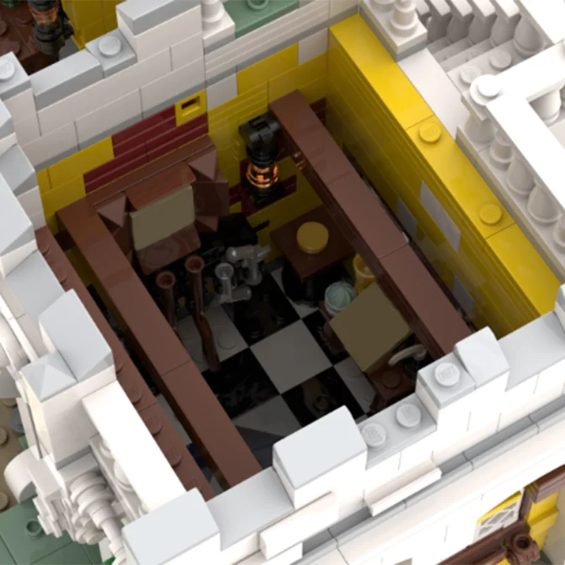 1988 PCS MOC Pirate Imperial Brig Fortress Modular Building Blocks Set for Kids Educational Gift