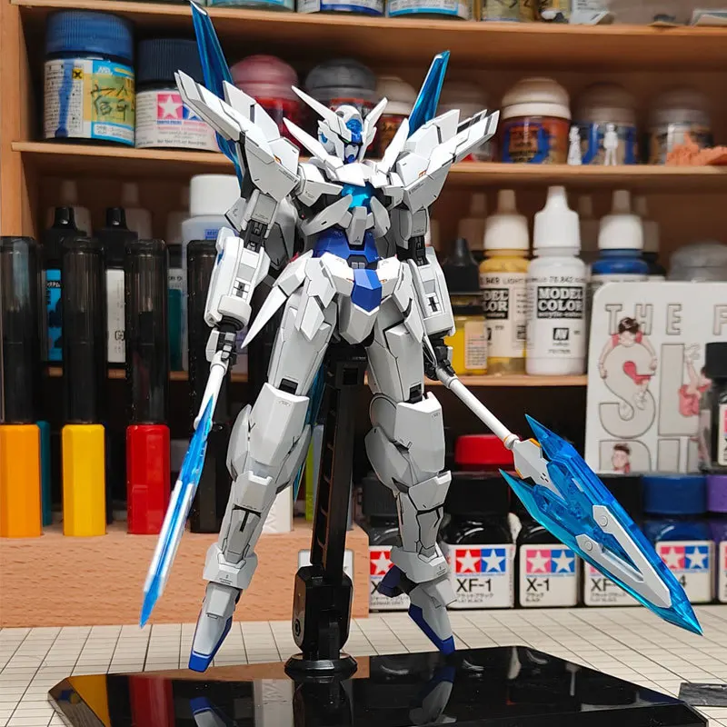 JMS 1/144 HG โมเดลของเล่นประกอบตุ๊กตาขยับแขนขาได้ชั่วคราวของตกแต่งเดสก์ท็อปหุ่นยนต์ของขวัญสะสม