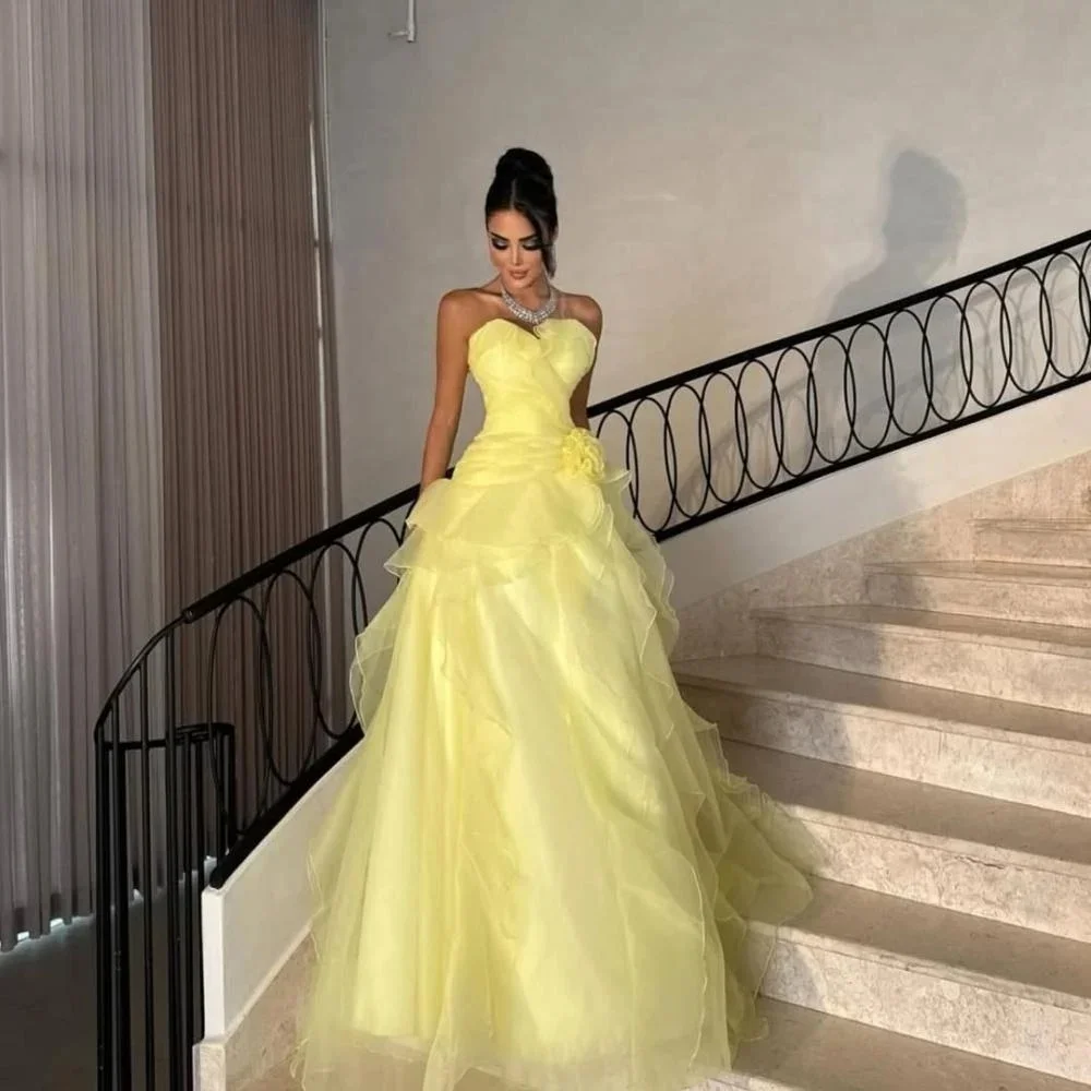 Robe de soirée personnalisée en forme de cœur, magnifique Robe de bal à volants, ligne a, pour occasions formelles, à fleurs