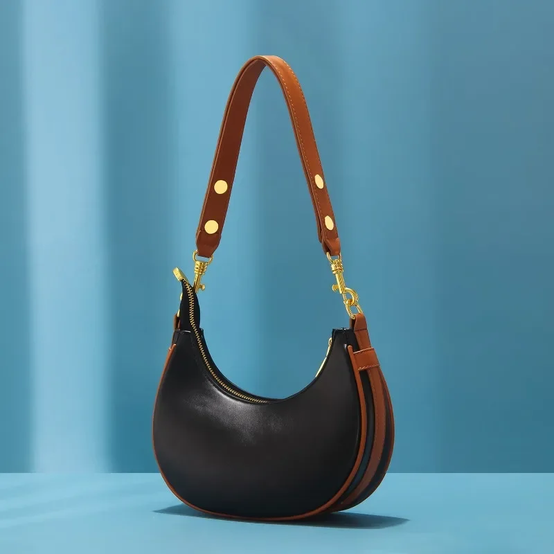 Mode Halbmond Hobo Tasche für Frauen 2024 weiches Pu Leder lässig Reiß verschluss Achsel Tasche Qualität Umhängetasche lässig Shopper weiblich