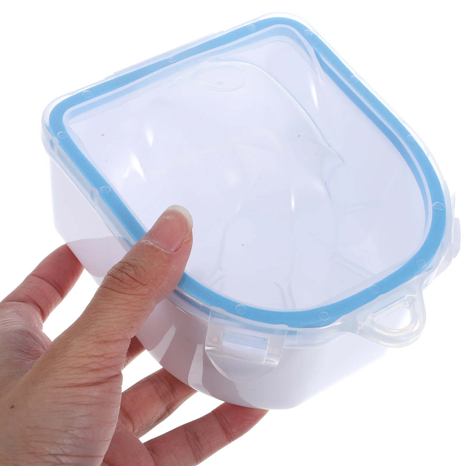 1 ชุดสีฟ้าเล็บแช่ชามเล็บสปาเครื่องมือมือสําหรับผิวอ่อนนุ่มกําจัด WARM Water Treatment ก่อนเล็บ