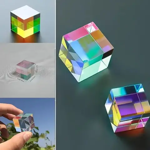 Optical glass X-Cube two-color cube: RGB combination beam splitter prism, educational gift, classroom physics