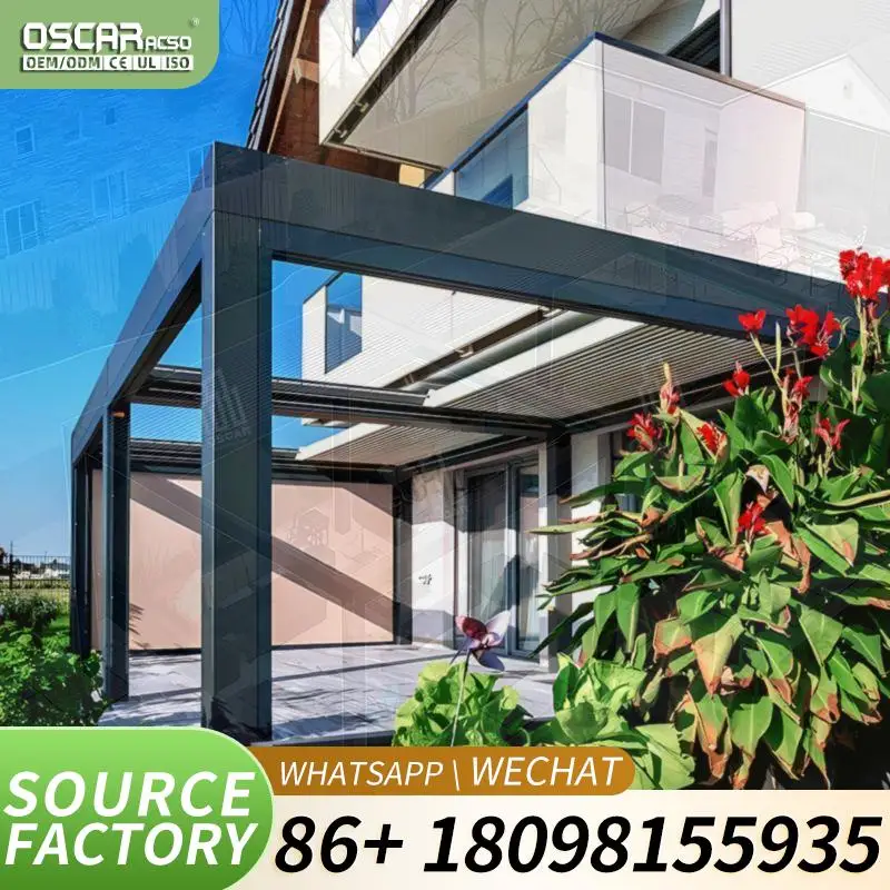 Custom Aluminum Pergola with Electric Adjustable Roof Outdoor Bioclimatic Gazebo for Garden Patio Yard pergola