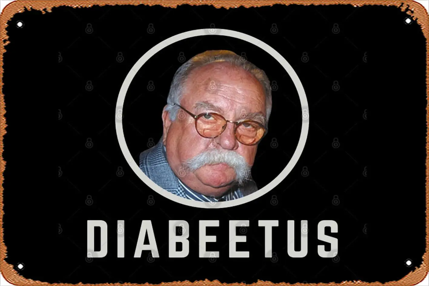 Zuhhgii Retro Tin Sign Diabeetus - Wilford Brimley Vintage Funny Novelty Metal Signs Man Cave Humorous Signs Movies Music Bar Ar