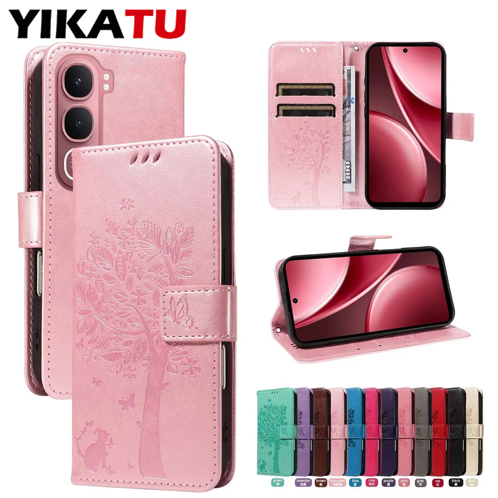 

Magnetic Flip Wallet Leather Case For VIVO V50 V60 Lite 5G V40 SE V30E V30 Pro V29E V29 V27 RFID Blocking Layer Protect Cover