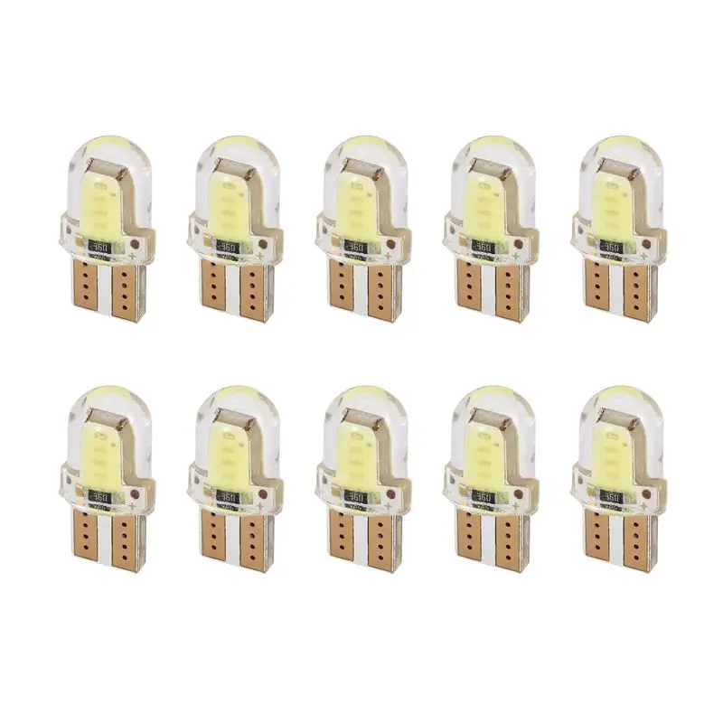 

10Pc LED T10 W5W COB SMD CANBUS Silica Bright White License Light Bulb-ABQF