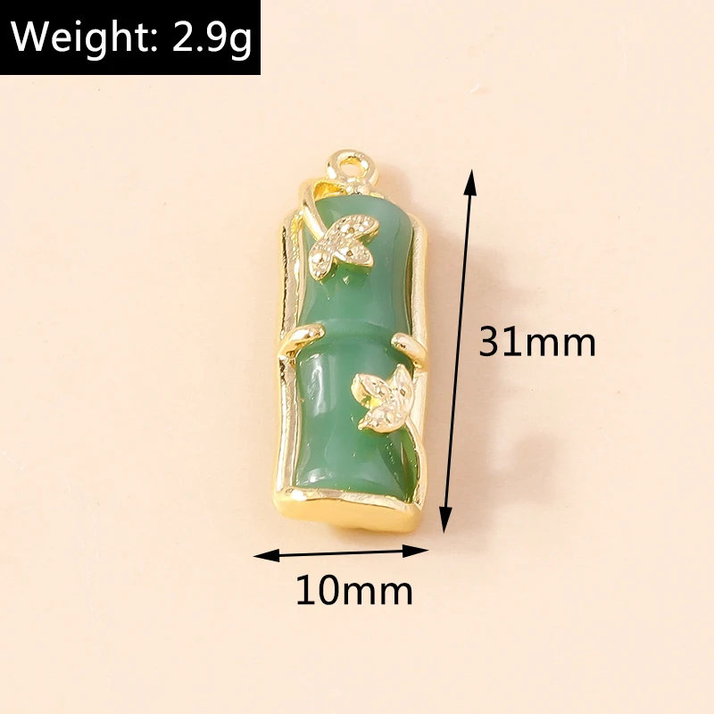 10 Stück Traditioneller Chinesischer 3D Vergoldeter Luxus Imitations-Jade Glücksbringer Anhänger für DIY Armbänder Schmuckherstellung Zubehör – Detail 20