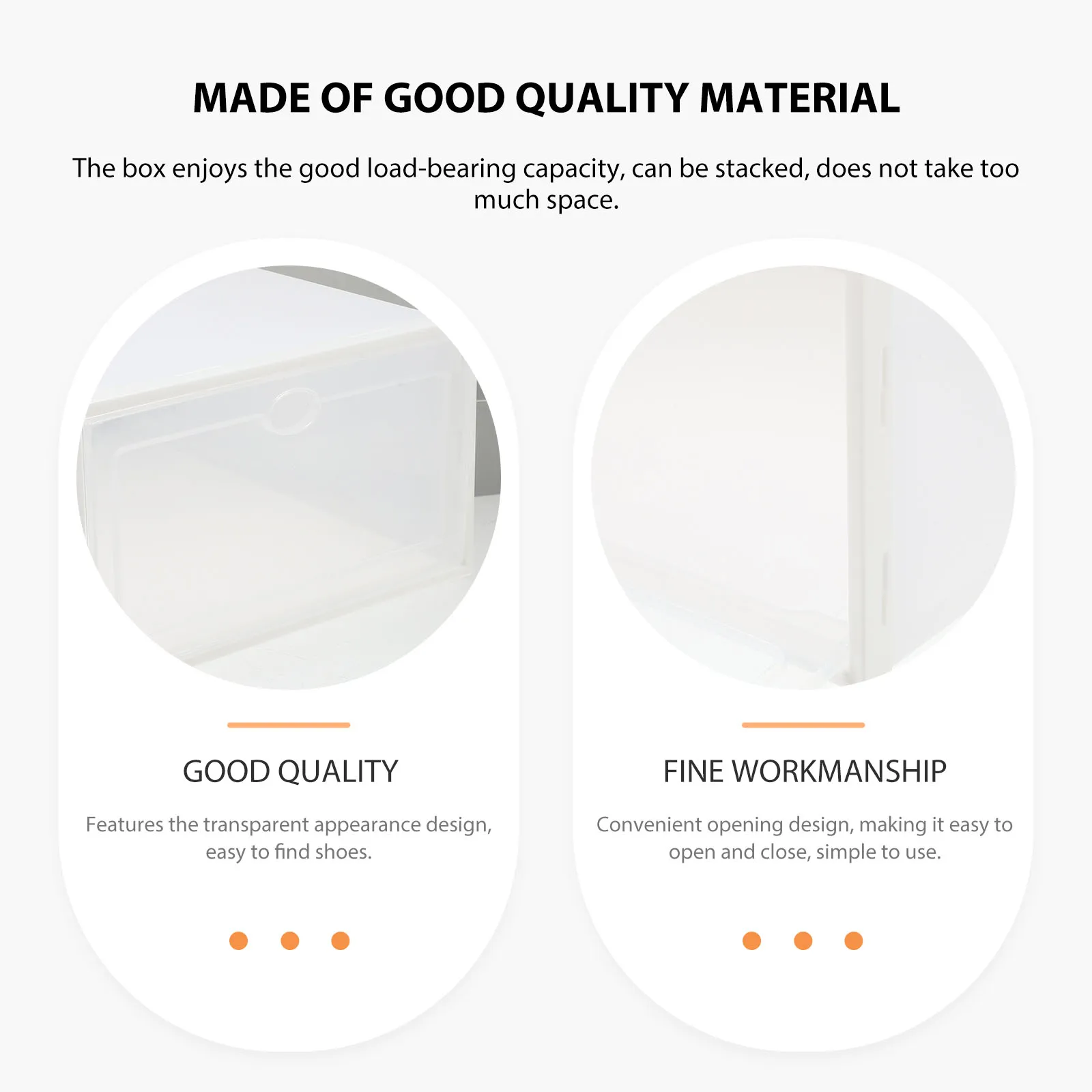 

4 Pcs Thickened Transparent Plastic Shoeboxes Black Frame White Color Waterproof Dustproof Storage Boxes for Men Stackable Shoes