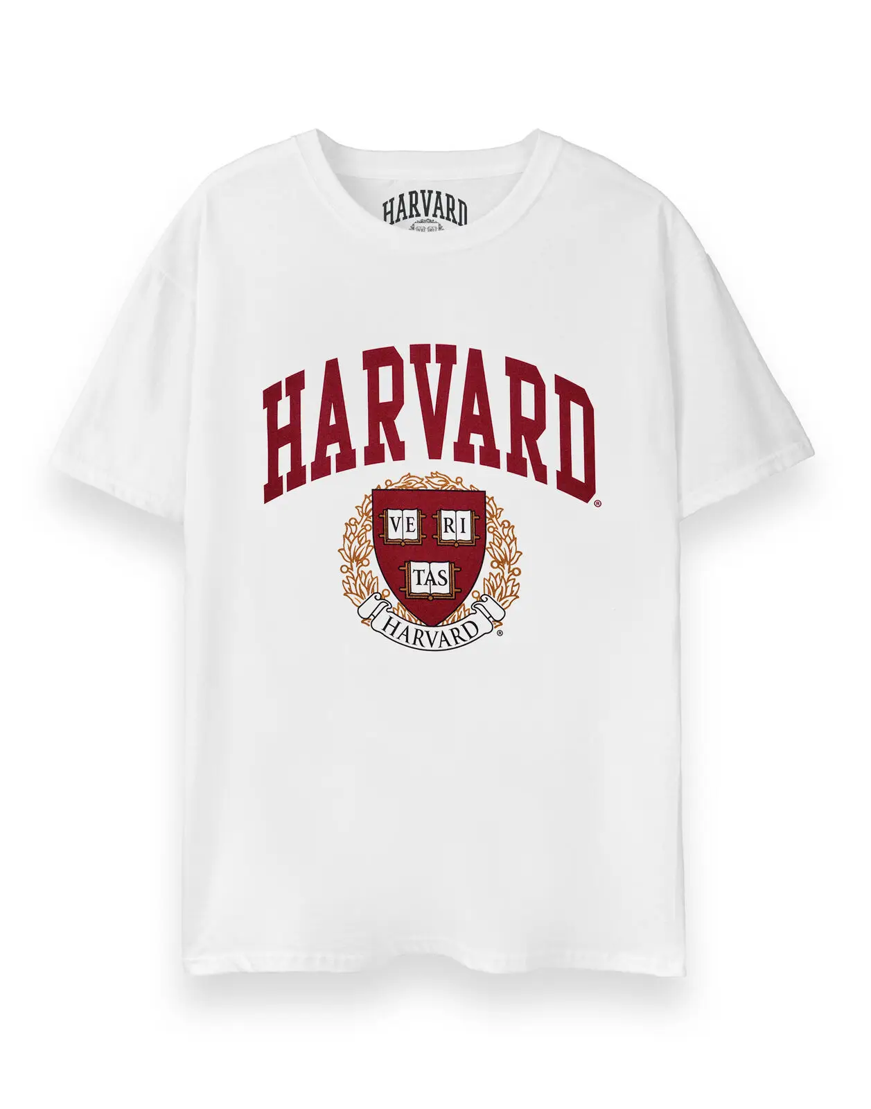 Harvard White Crest Logo Short Sleeved T-Shirt Unisex