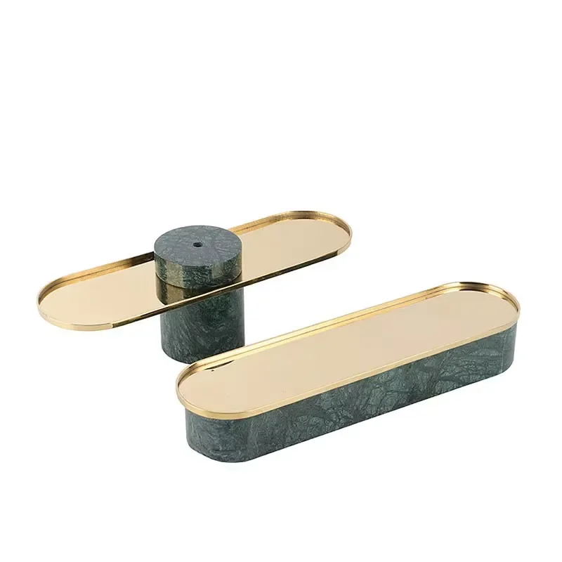 Luxury Natural Marble Serving Tray Set for Home Decor Jewelry Display Organizer Elegant Stone Platter for Living Room Table