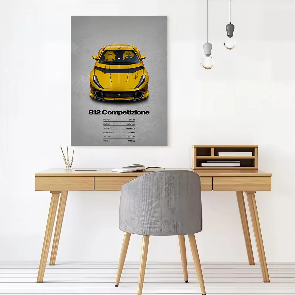 Super Car 812 Competizione Canvas Poster Customizable Printed Canvas Painting Wall Art for Fans Living Room Decoration Gaming