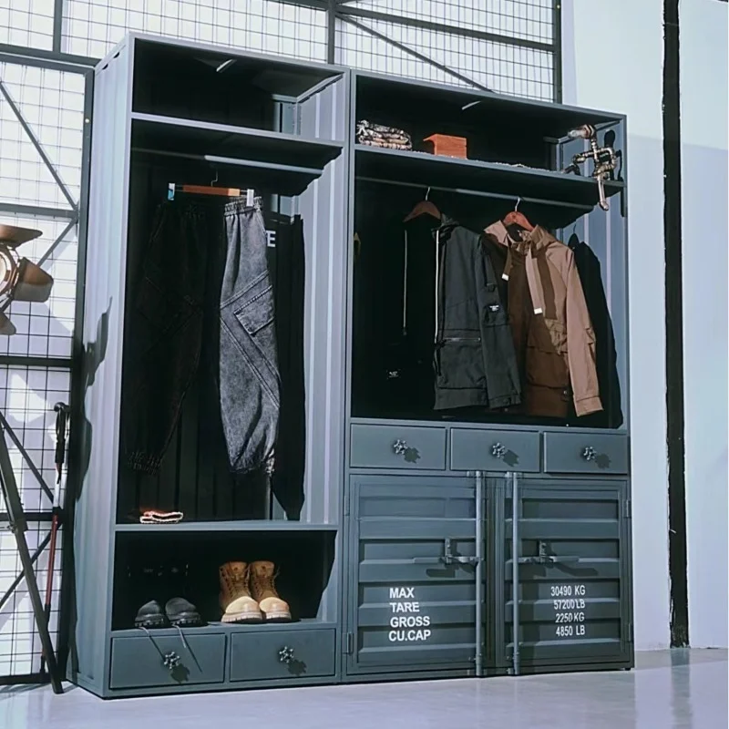 Container household bedroom wardrobe clothing store gym loft industrial wardrobe storage cabinet locker