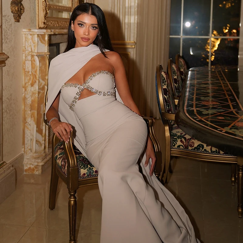 Thinyfull Saudi Arabia Mermaid Prom Evening Dresses Sweetheart Crystal Beading Party Dress Formal Cocktail Prom Gowns Customized