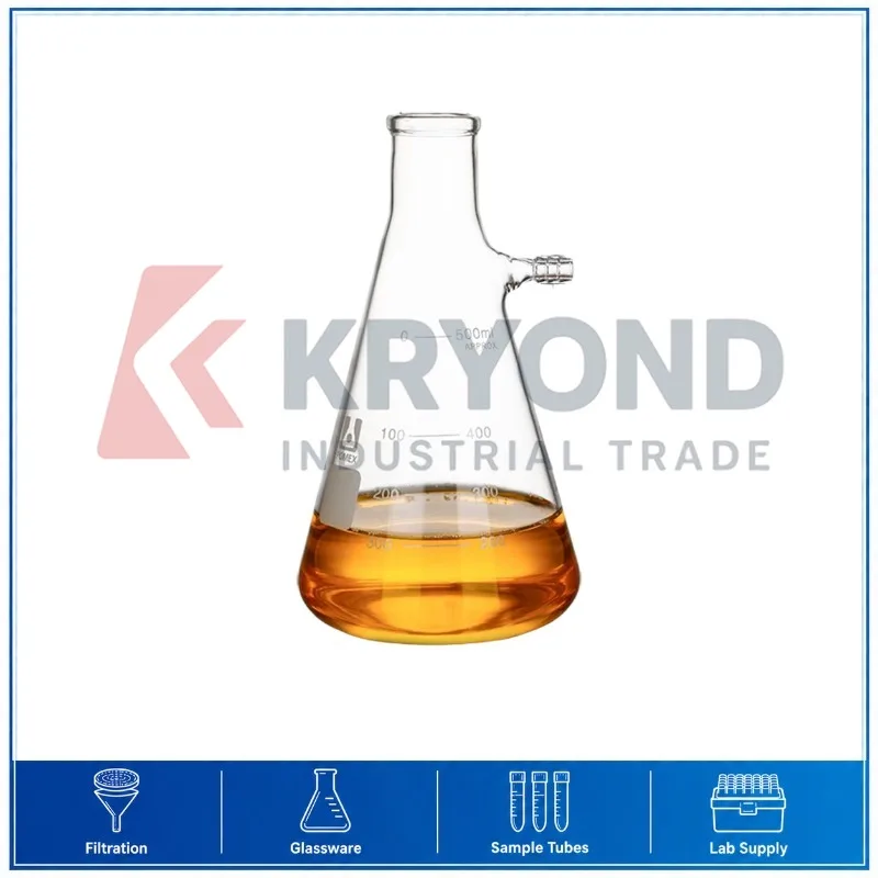 Vacuum Filtration Conical Flask Single Side Arm High Borosilicate Glass 50mL 100mL 150mL 200mL 250mL 500mL 1000mL Laboratory Set