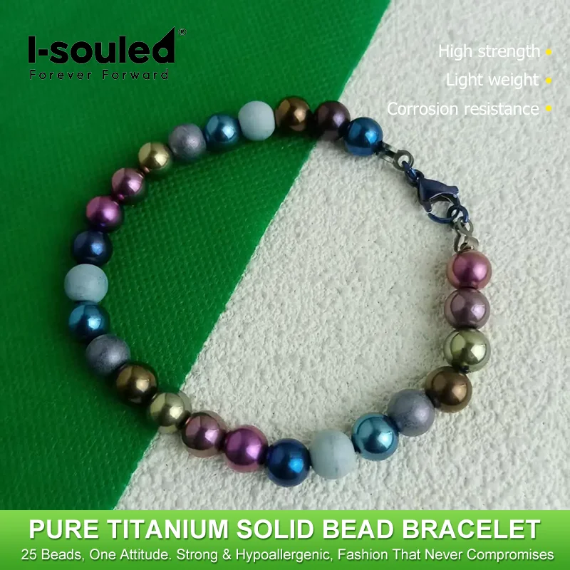 8mm Solid Pure Titanium Bracelet - Anti-Allergic & Non-Fading, Multi-Color for Business/Couples/Gifts